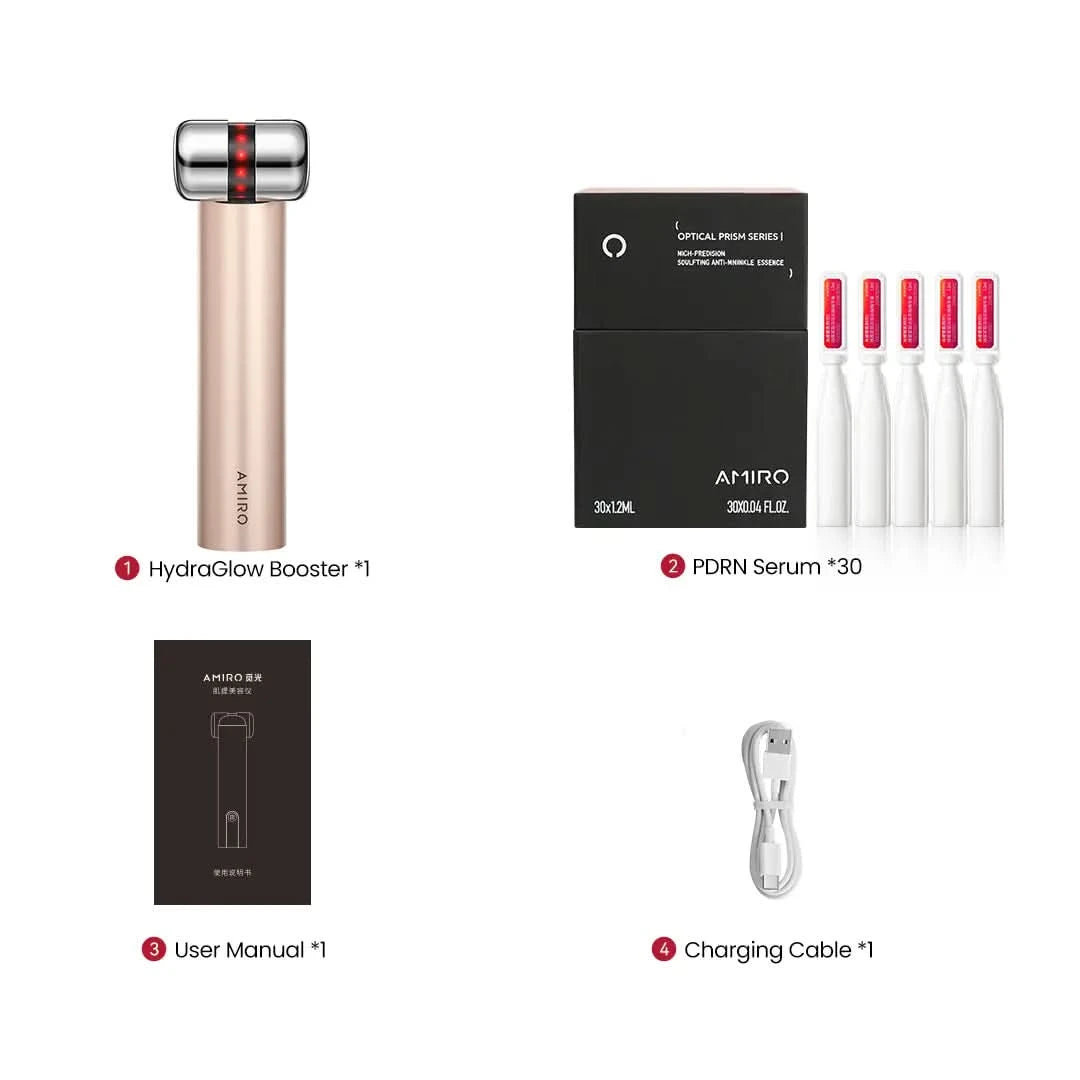 HydraGlow Booster<br><small>Red Light & Microcurrent + PDRN Serum Kit</small>