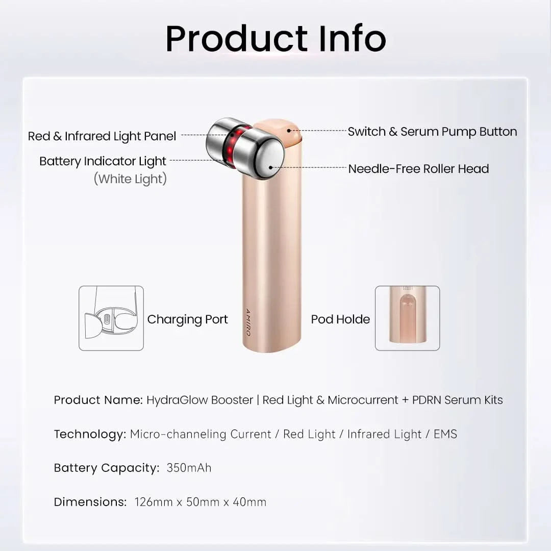 HydraGlow Booster<br><small>Red Light & Microcurrent + PDRN Serum Kit</small>