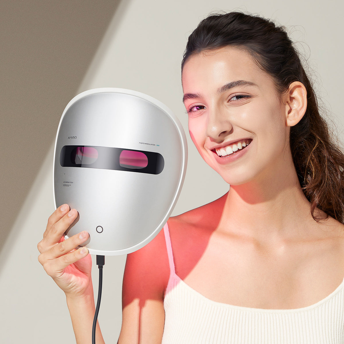 Mascarilla facial de terapia de luz LED 5 en 1 AMIRO Spectra