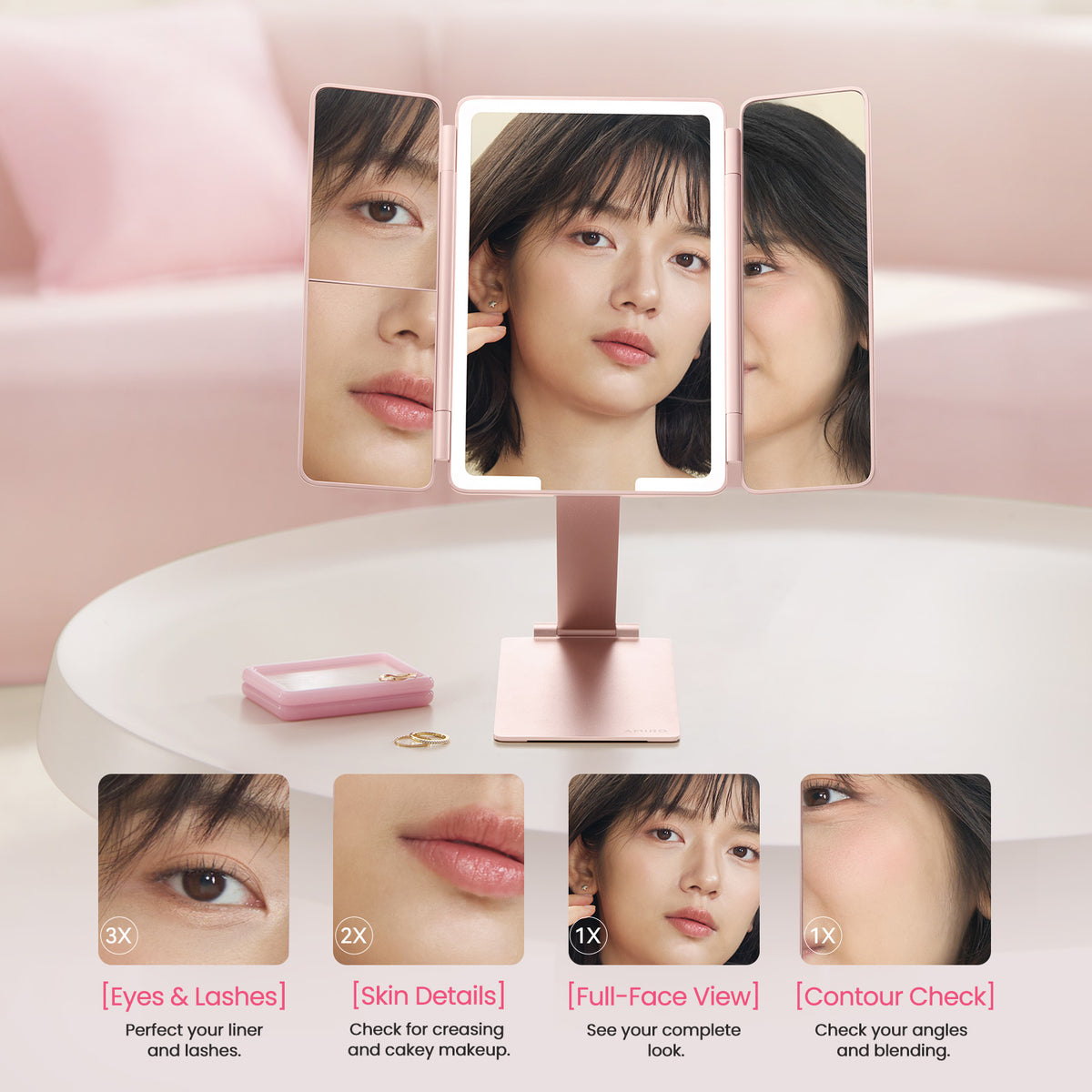 AMIRO HD Togo Folding Makeup Mirror