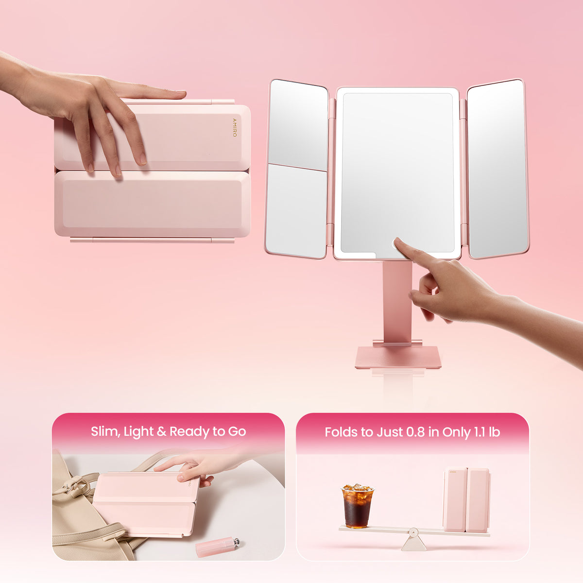 AMIRO HD Togo Folding Makeup Mirror